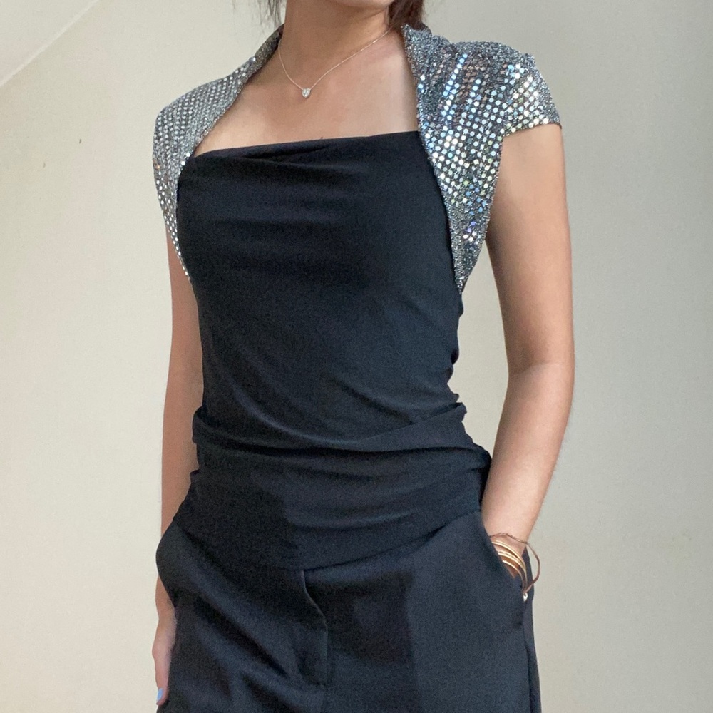 Sparkly Silver Blouse American City Wear